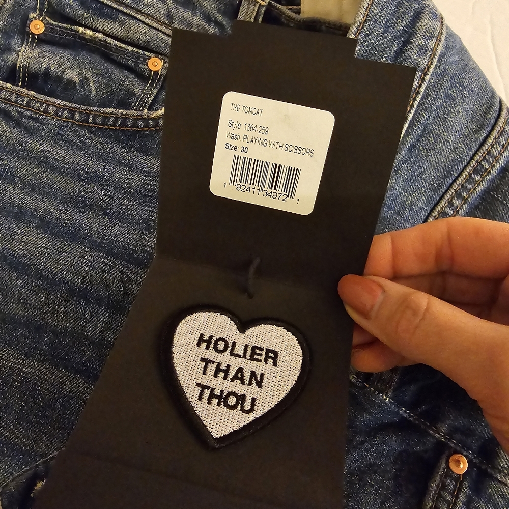 MOTHER The Tomcat Distressed Straight Leg Cropped Jeans Size 30 Mid Wash… - Picture 9 of 10